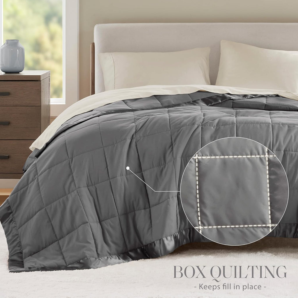 Windom Collection Lightweight Soft Blanket With Satin Trim