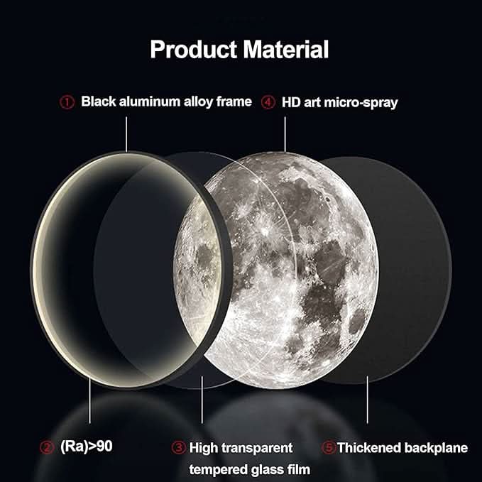 LunaLume Moon Lamp With Realistic Moon Surface For A Gentle Night Glow