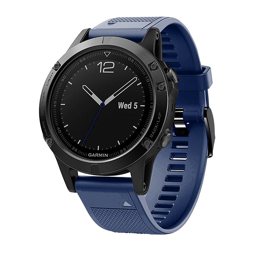 Dark Blue Silicone Band for Garmin Fenix 5 Plus and Fenix 6 Pro