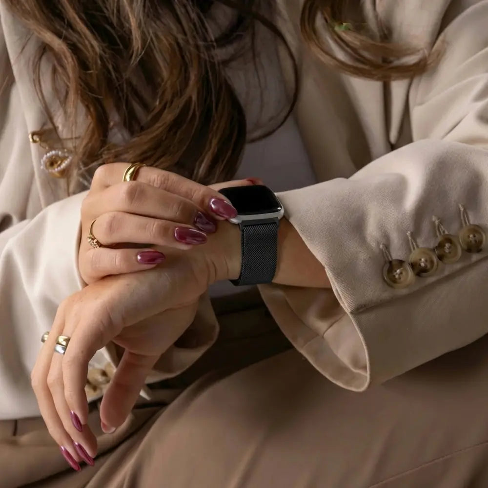 Milanese Strap In Black For Fitbit Versa And Versa 2