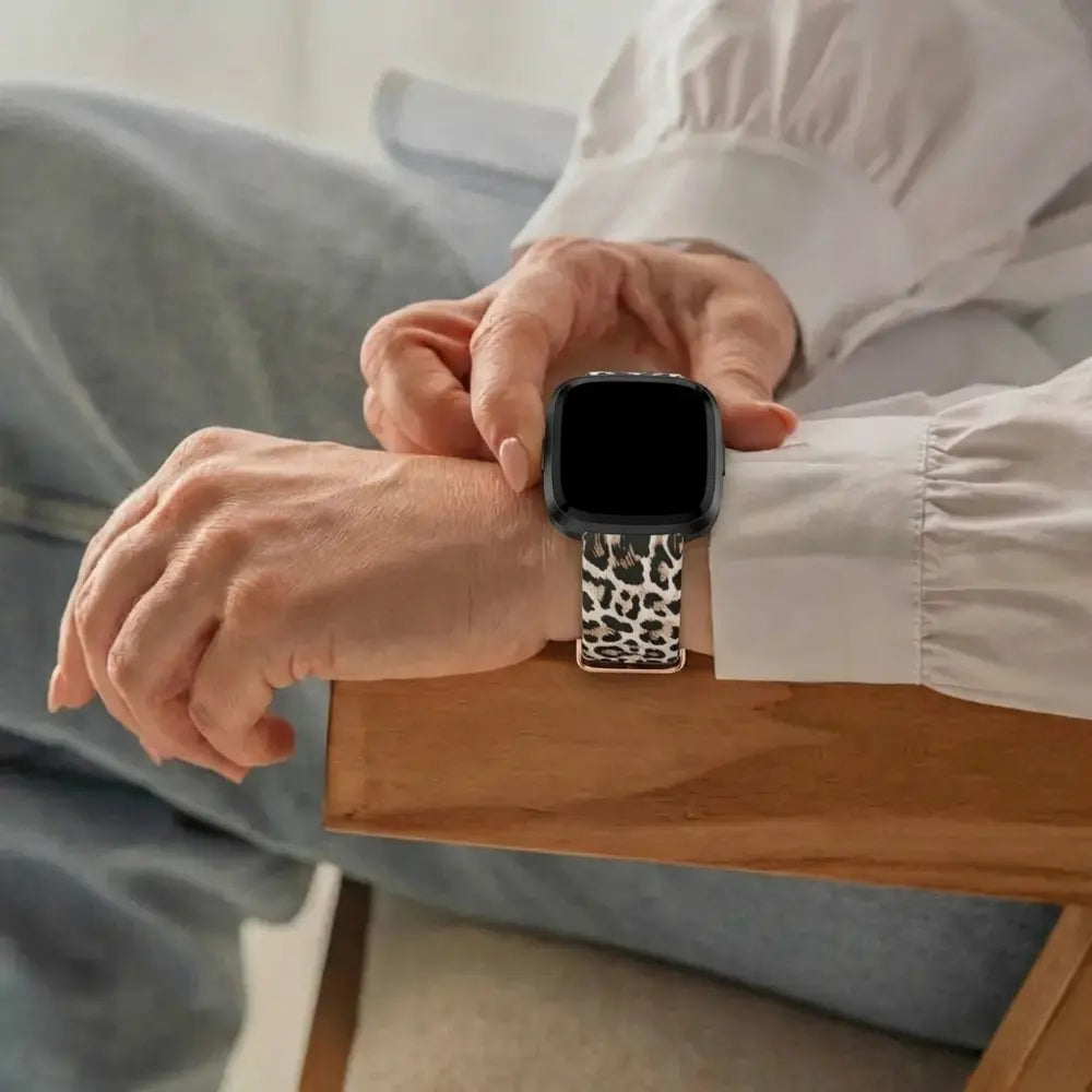 Lucky Leopard Silicone Band For Versa Series By Fitbit