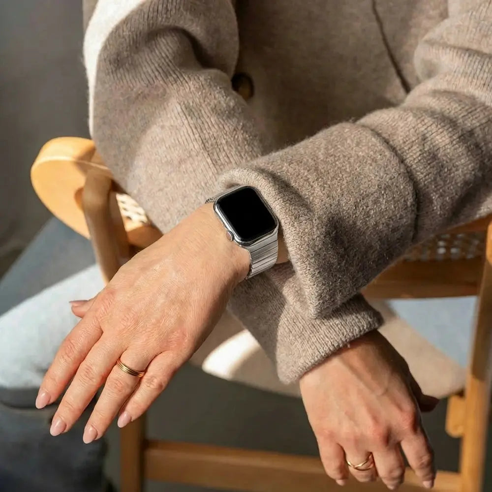 Apple Watch Silver Elastic Band Stainless Steel Band