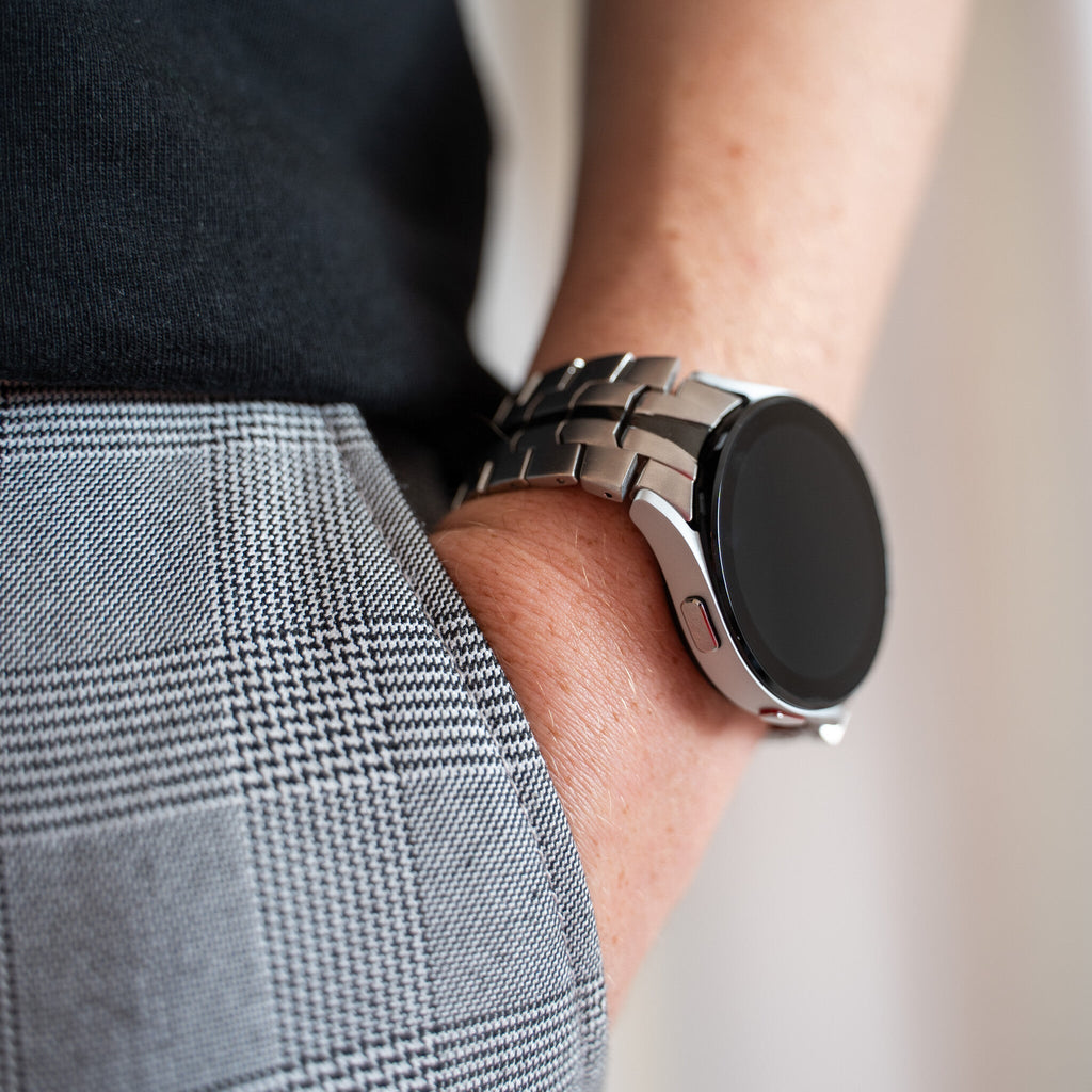 Stainless Steel Strap For Samsung Galaxy Watch 6 Classic 47mm Silver And Black