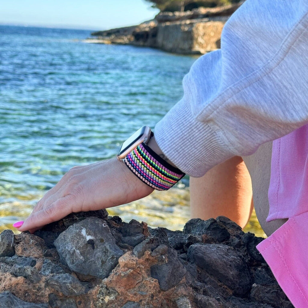 Colorful Stripe Elastic Band For Apple Watch All Day Comfort