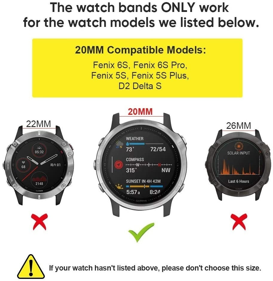 Silicone Watch Strap For Garmin Fenix 5S And 6S Models