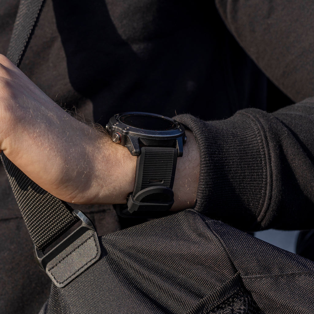 Black Silicone Watch Band For Garmin Fenix 5 Plus And Fenix 6 Pro