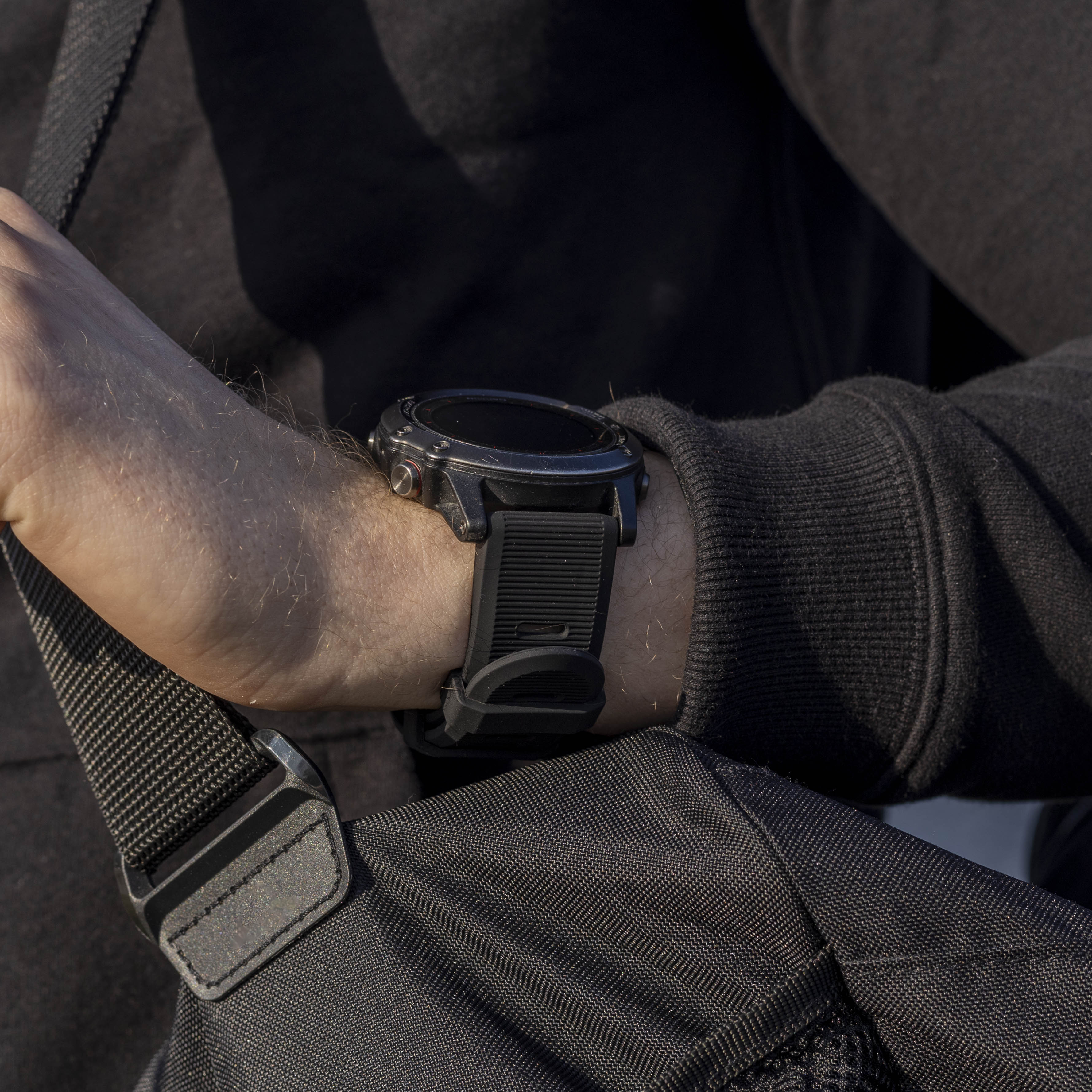 Black Silicone Watch Band For Garmin Fenix 5 Plus And Fenix 6 Pro