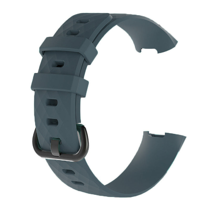 Fitbit Charge 4 Silicone Band In Gray Blue With Diamond Texture