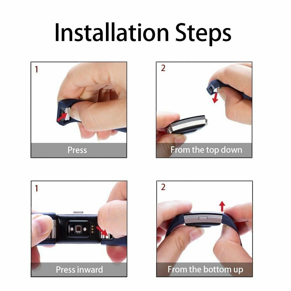 Blue Silicone Band Replacement for Fitbit Charge 2 Wristband
