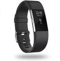 Silicone Band With Buckle Closure For Fitbit Charge 2 In Black