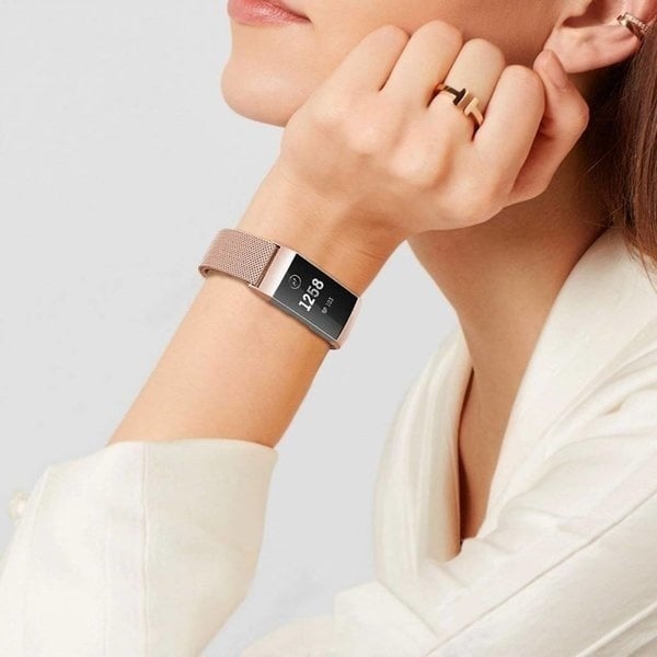 Rose Gold Milanese Strap For Fitbit Charge 4 Watch Band