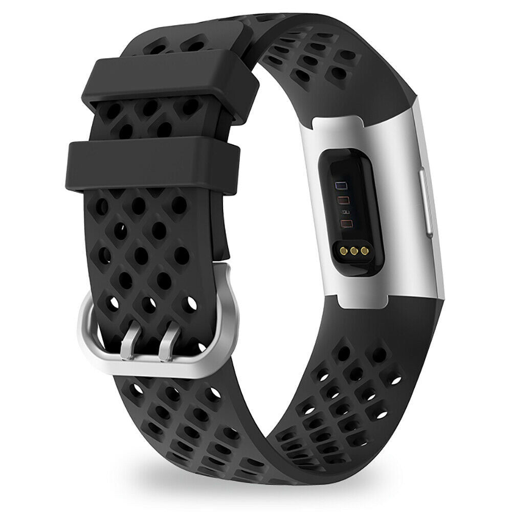 Fitbit Charge 4 Black Accessory With Breathable Wristband