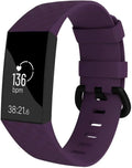 Purple Silicone Band Replacement Strap For Fitbit Charge Four
