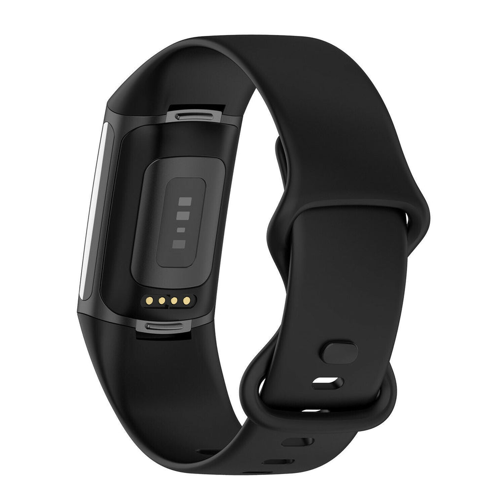 Fitbit Charge 5 Black Silicone Replacement Band For All Day Comfort