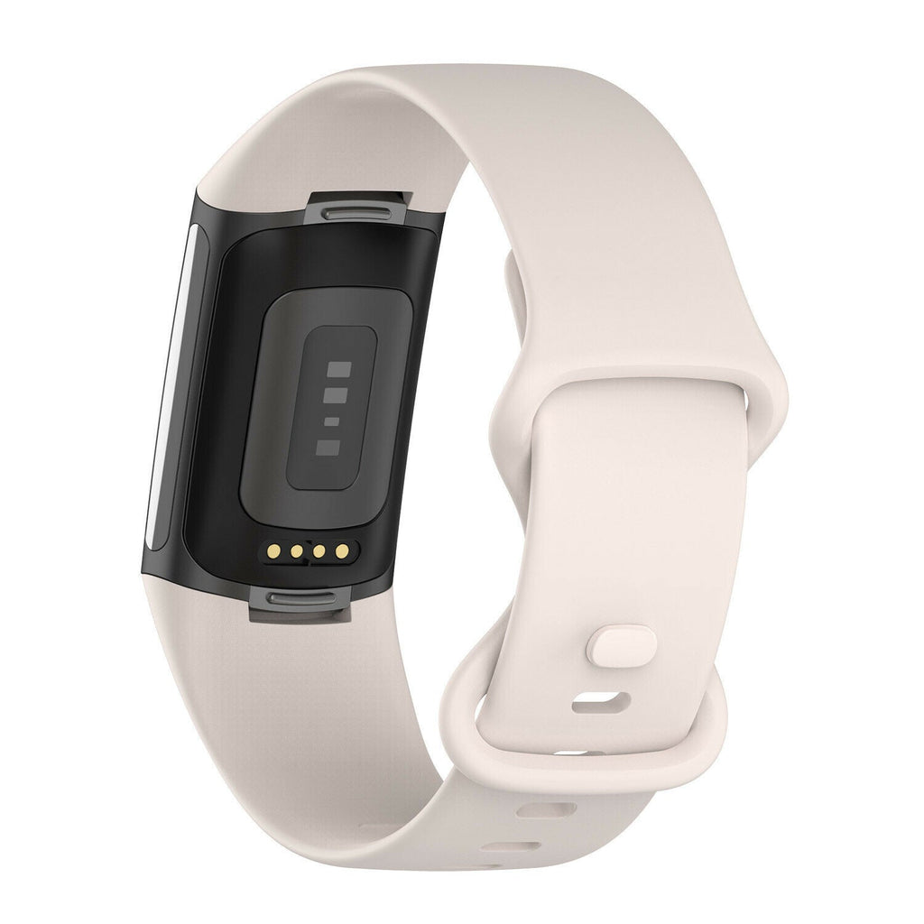 Off White Color Fitbit Silicone Strap For Charge 6