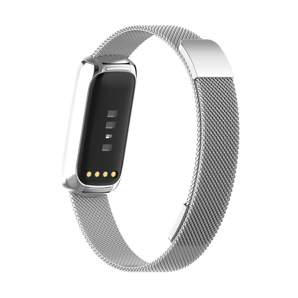 Elegant Lightweight Silver Milanese Strap For Fitbit Luxe