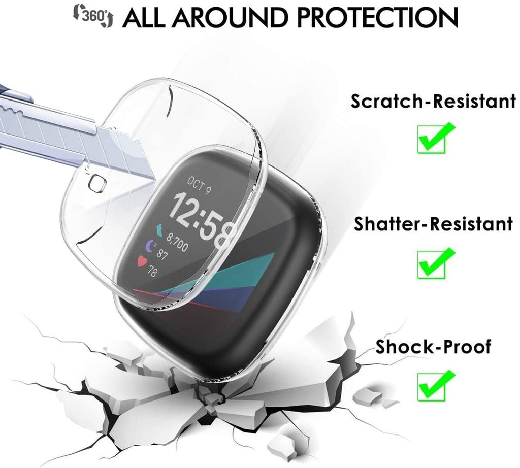 Fitbit Sense Protective Case With Transparent Shield For Watch