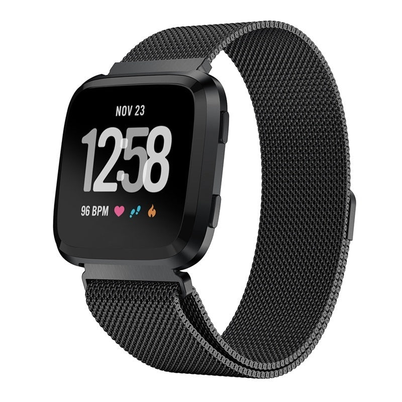 Milanese Strap In Black For Fitbit Versa And Versa 2