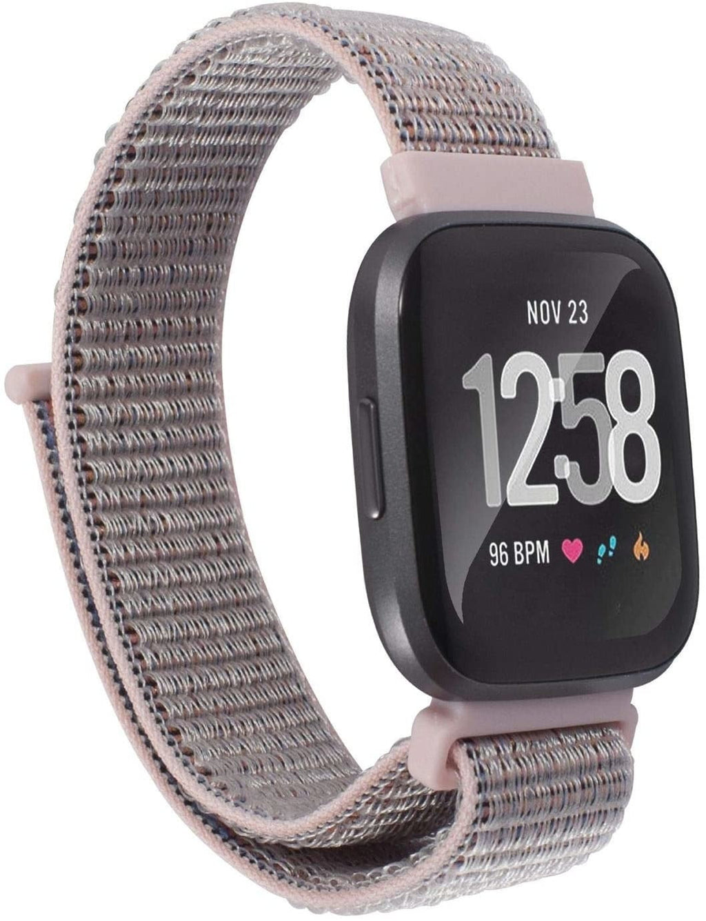 Chic Pink Nylon Wrist Strap For Fitbit Versa 2 Watch