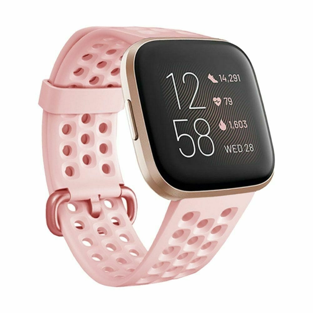 Fitbit Versa Strap That Fits Versa 2 In Breathable Pink Silicone