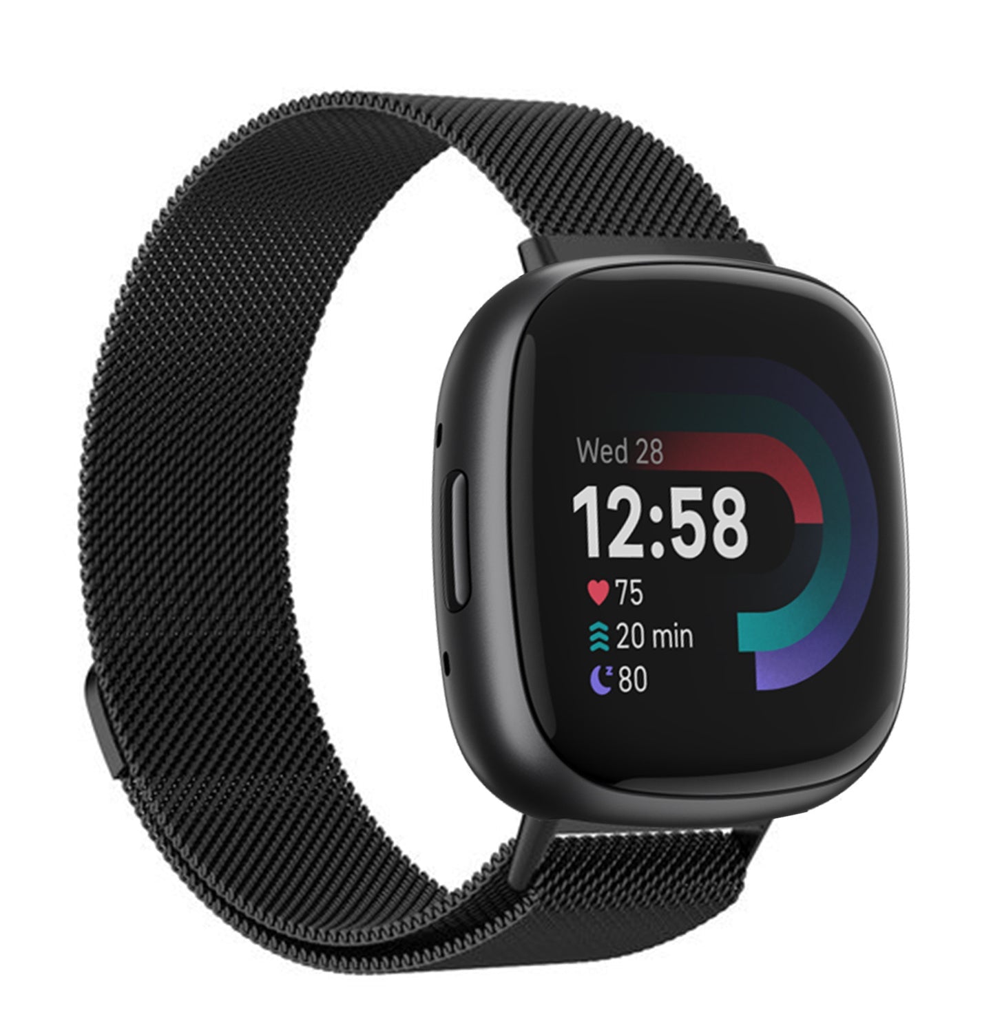 Premium Black Milanese Wrist Strap For Fitbit Versa 4