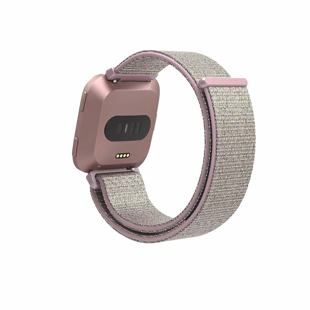 Chic Pink Nylon Wrist Strap For Fitbit Versa 2 Watch