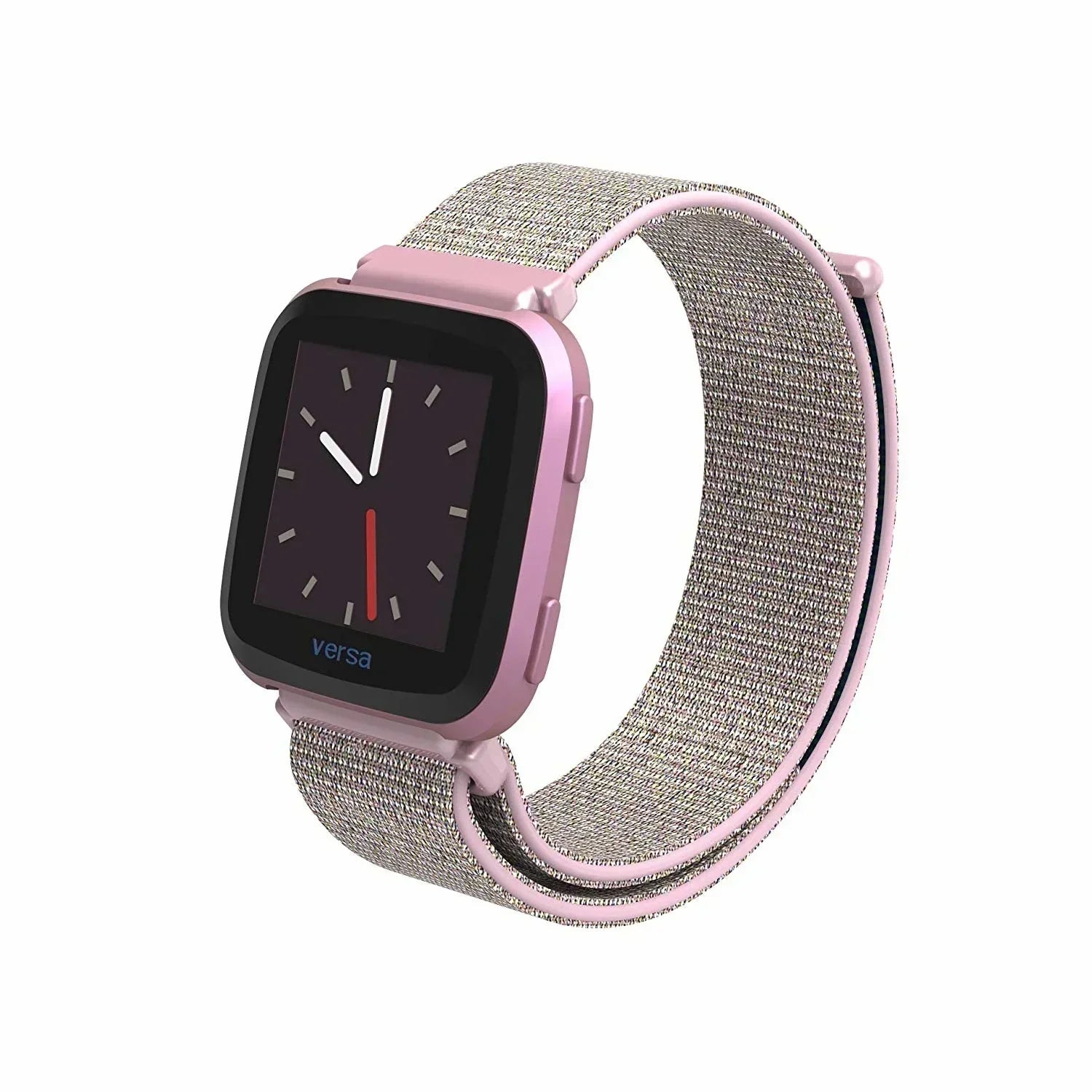 Chic Pink Nylon Wrist Strap For Fitbit Versa 2 Watch