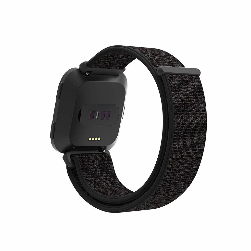 Black Nylon Band for Fitbit Versa and Versa 2 Smartwatch
