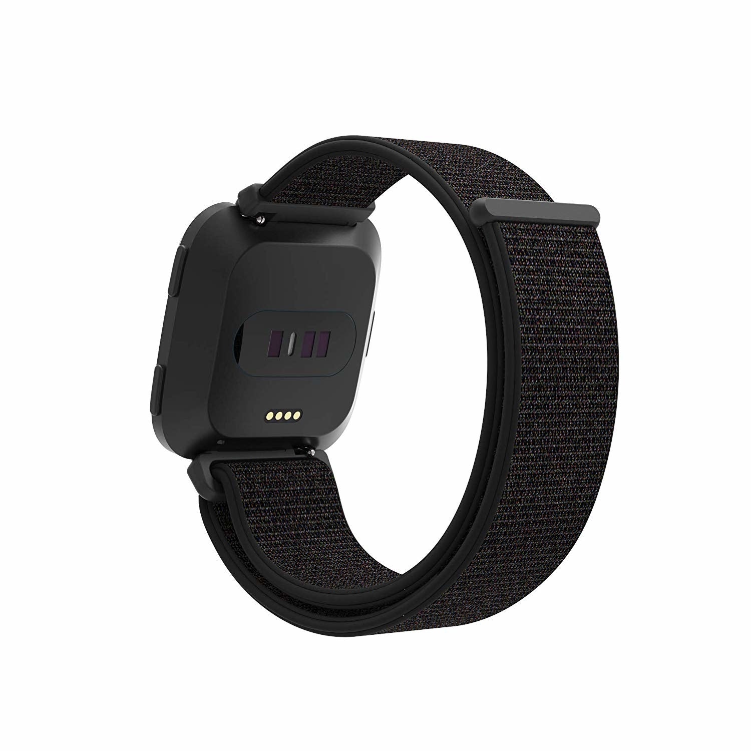 Black Nylon Band for Fitbit Versa and Versa 2 Smartwatch
