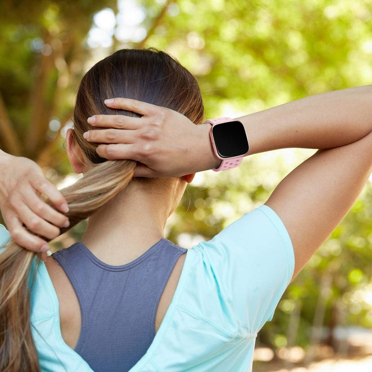 Fitbit Versa Strap That Fits Versa 2 In Breathable Pink Silicone