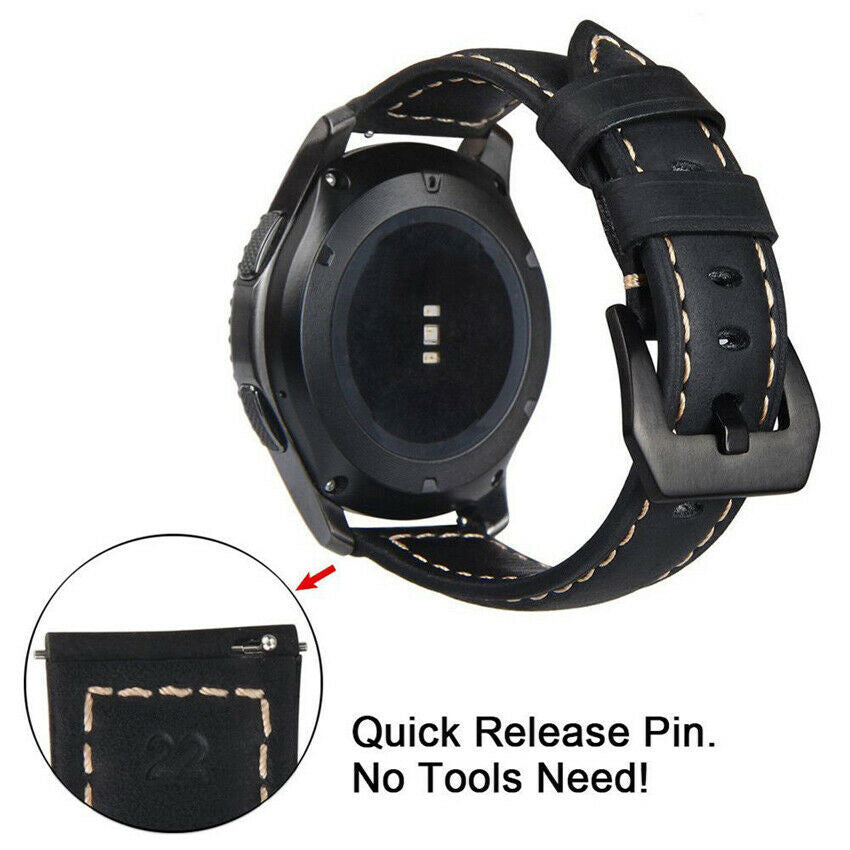 Samsung Galaxy Watch 3 45mm Leather Strap In Black