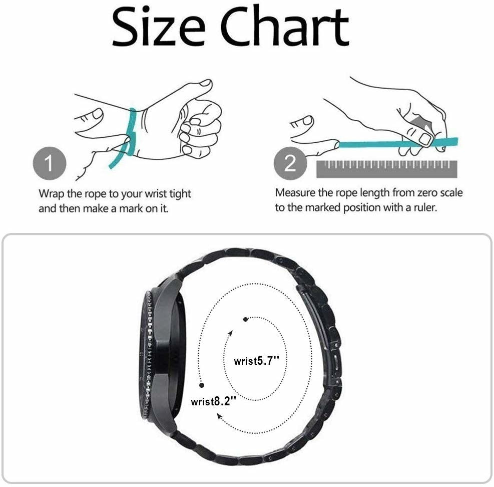 Stainless Steel Black Band For Samsung Galaxy Watch 3 45mm