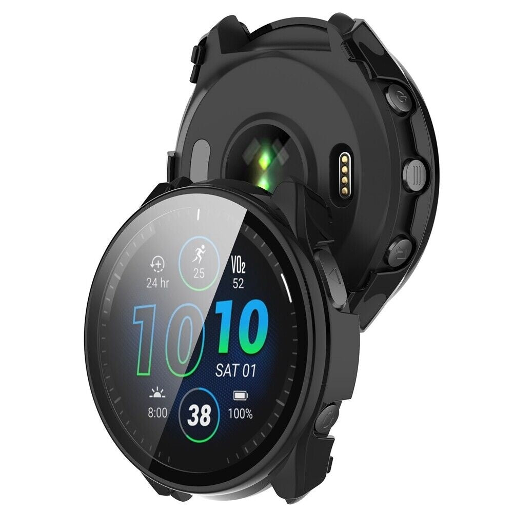 Garmin Forerunner 965 Protective Case With Glass Shield Black
