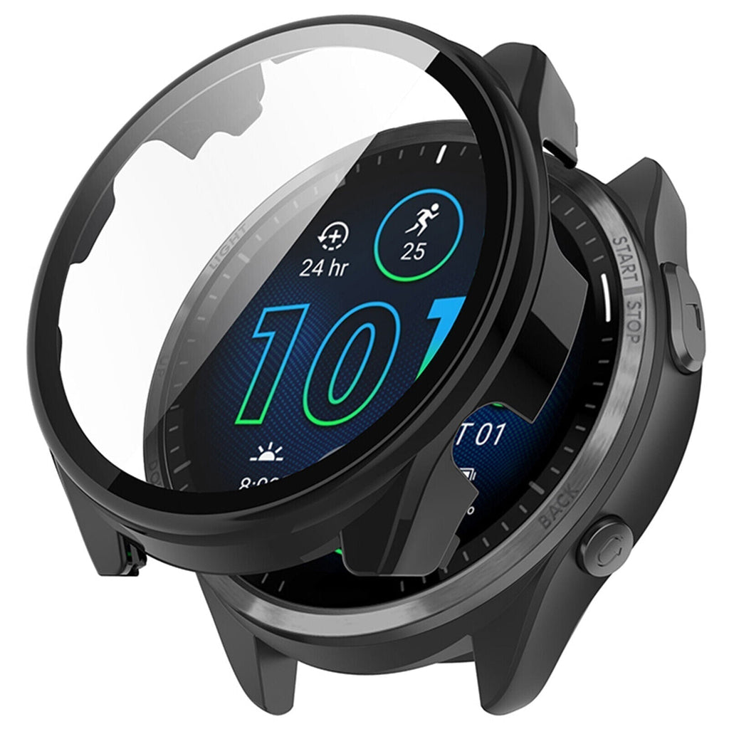 Garmin Forerunner 965 Protective Case With Glass Shield Black