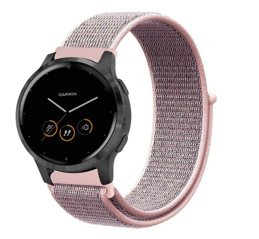 Garmin Vivoactive 4S Nylon Strap In Pink And Grey Colorway