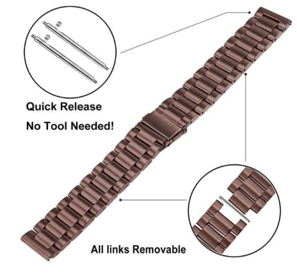 Bronze Gold Link Strap For Samsung Galaxy Watch 3 41mm