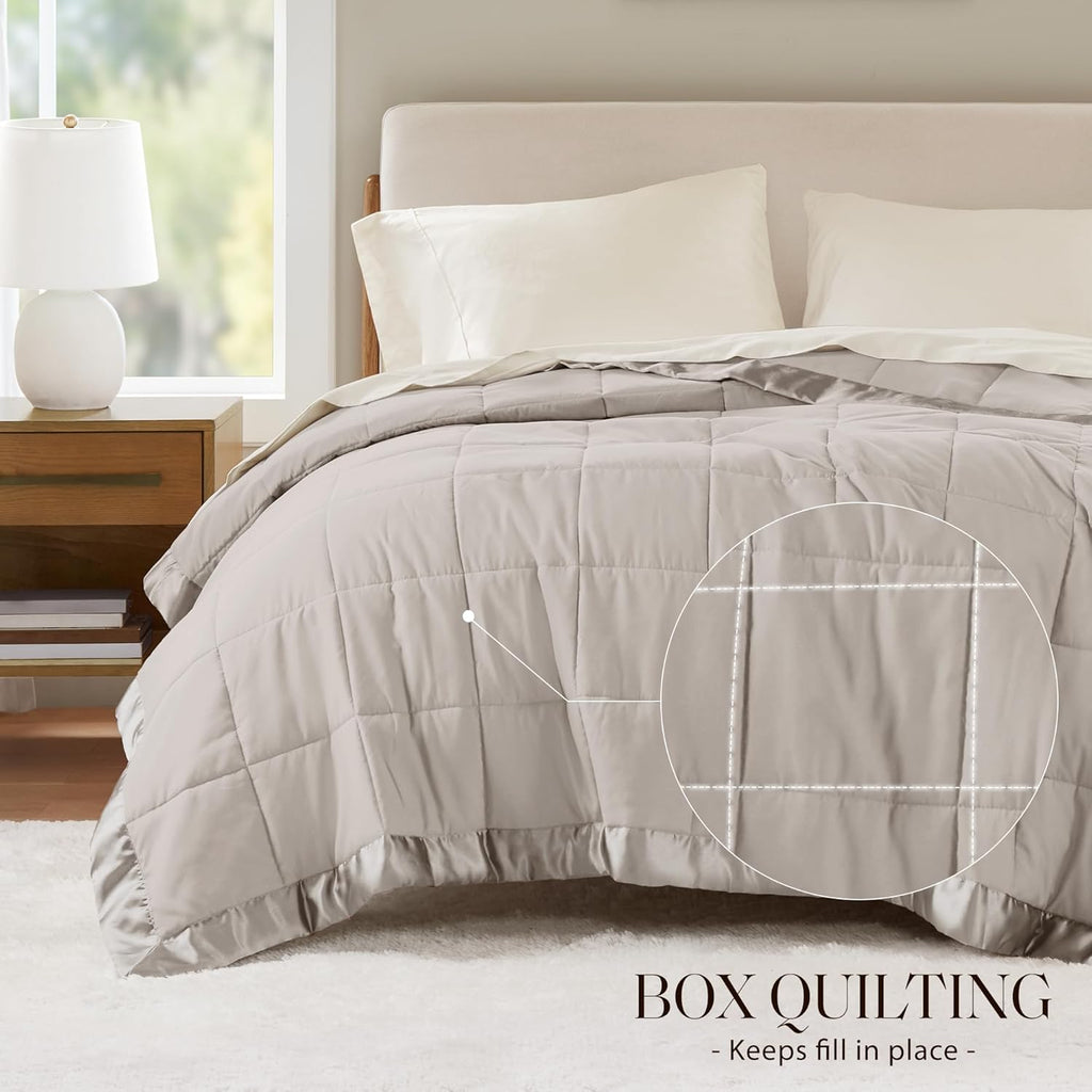 Windom Collection Lightweight Soft Blanket With Satin Trim