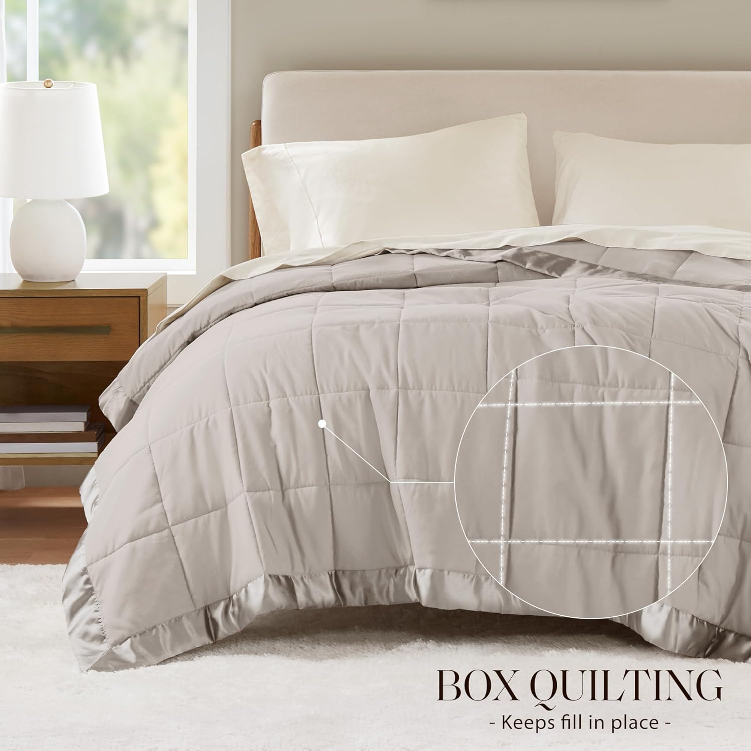 Windom Collection Lightweight Soft Blanket With Satin Trim