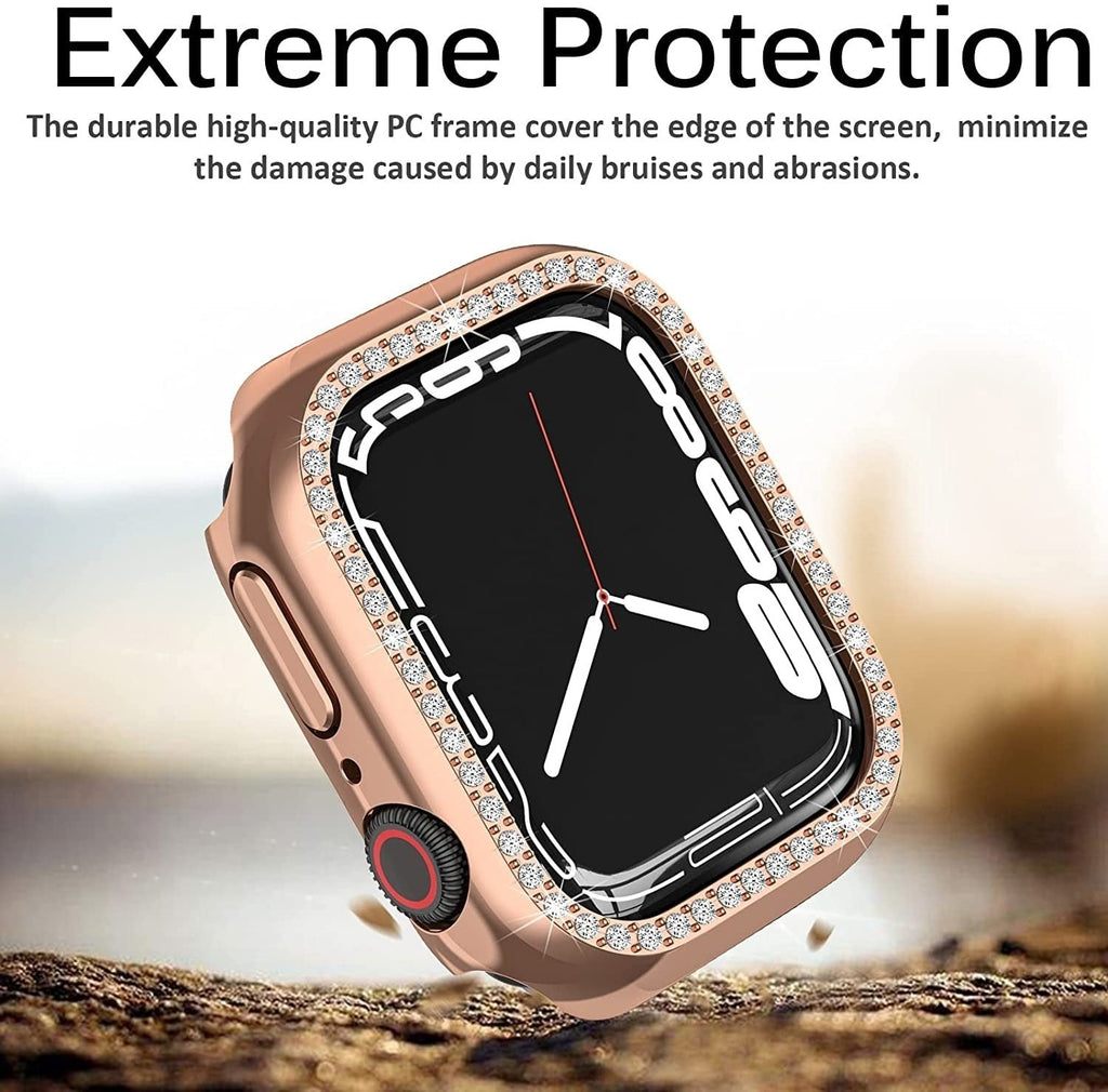 Rose Gold Diamond PC Hard Case Apple Watch Accessory