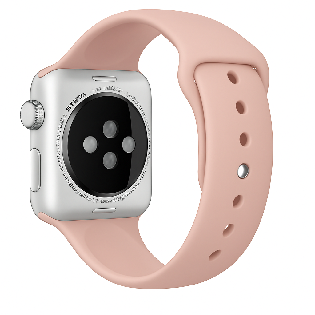 Baby Pink Silicone Strap For Apple Watch Color Coordinated Band