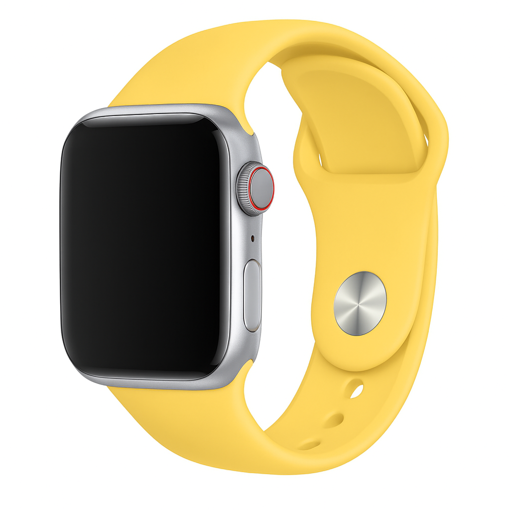 Bright Yellow Silicone Strap For Apple Watch Accessory