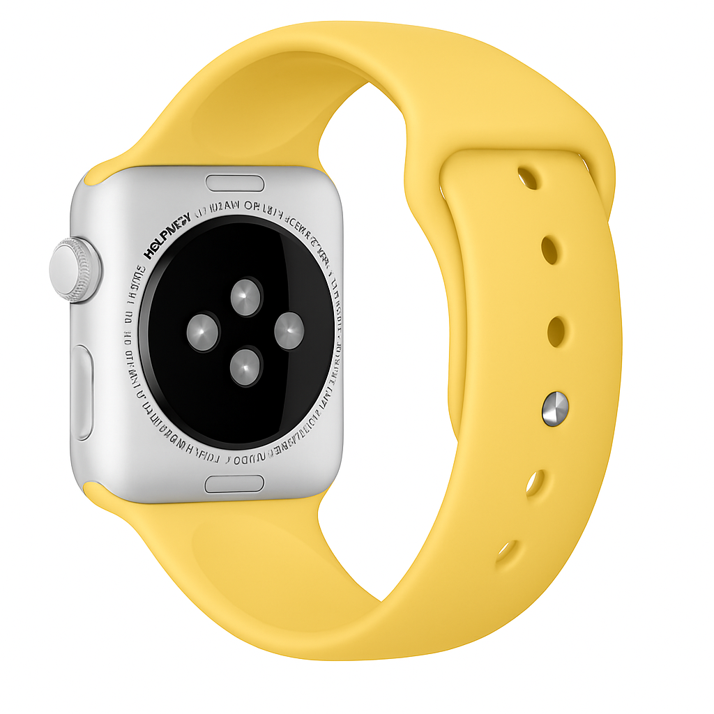 Bright Yellow Silicone Strap For Apple Watch Accessory