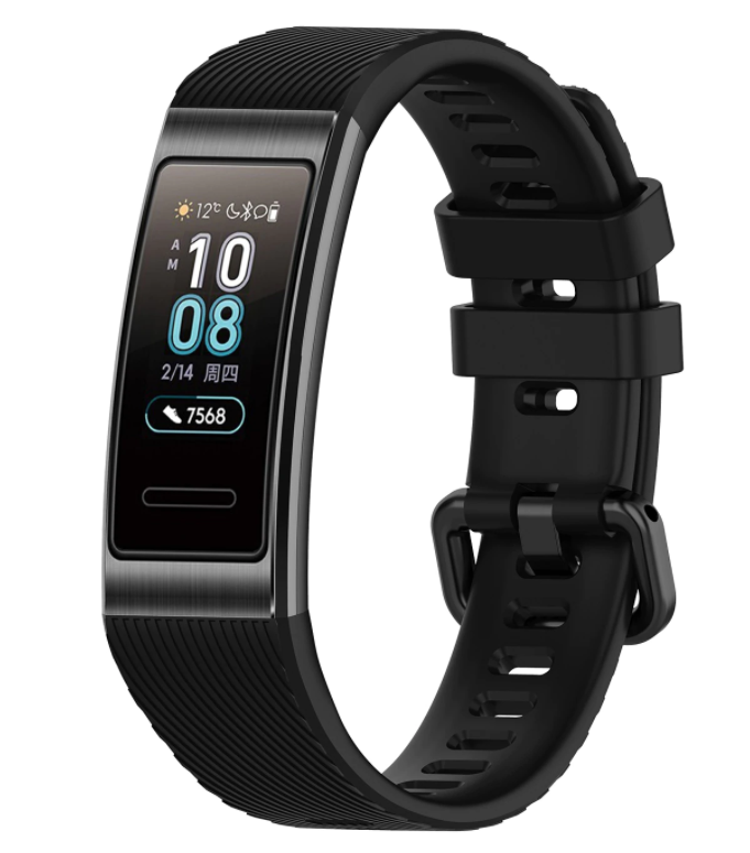 Silicone Strap In Black For Huawei Band 3/4 Pro Replacement Wristband