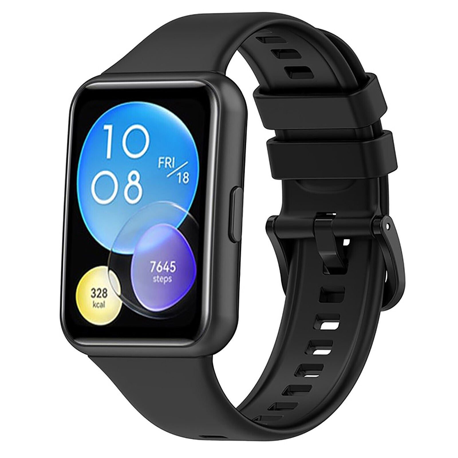 Huawei Watch Fit 2 Black Silicone Wrist Strap Replacement