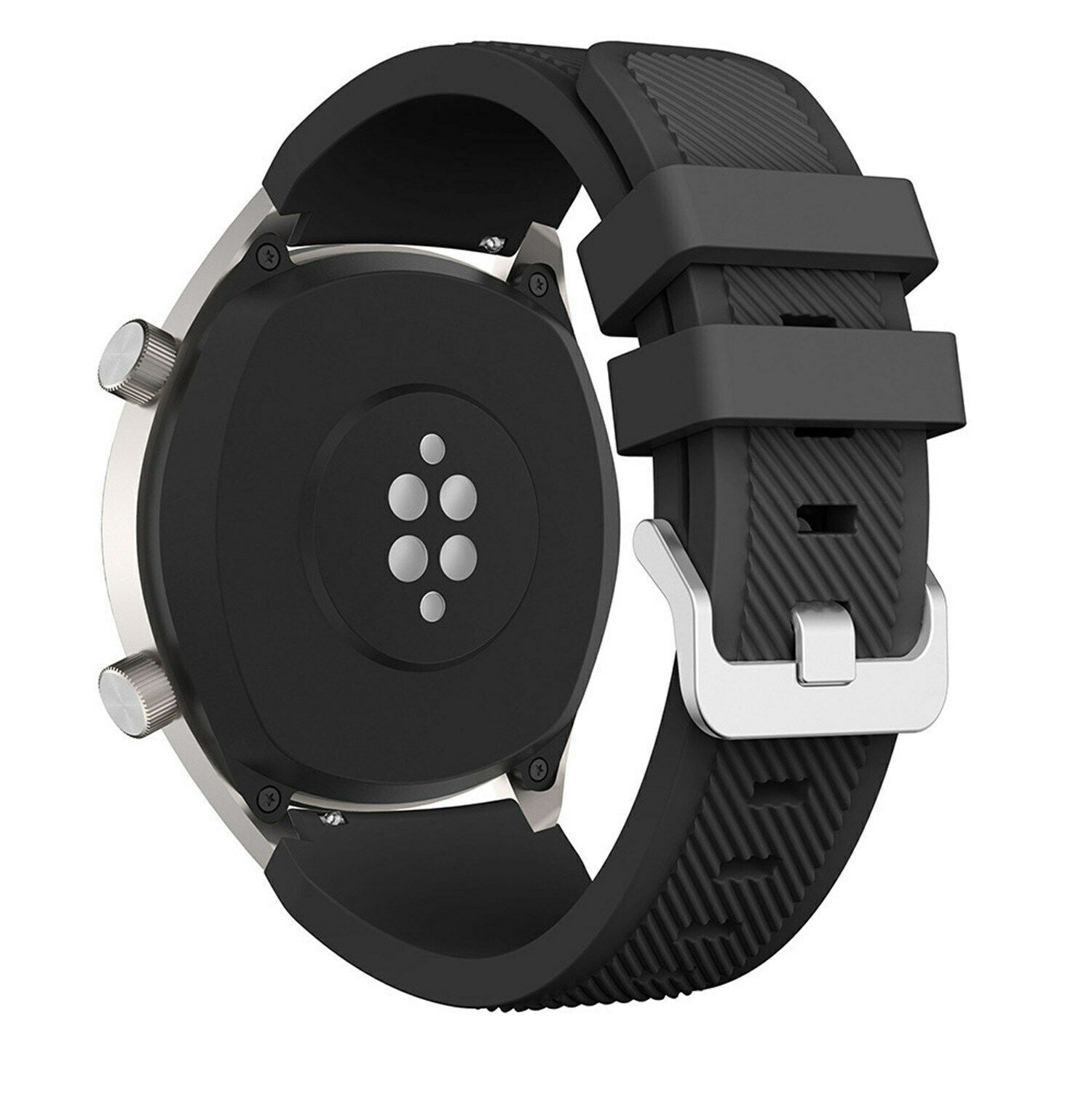 Huawei Watch GT 2 Black Silicone Band With Metal Buckle