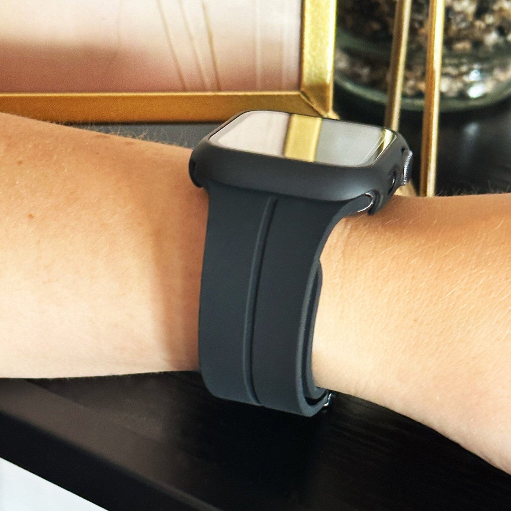 Apple Watch Protective Case Featuring Glass Cover In Black