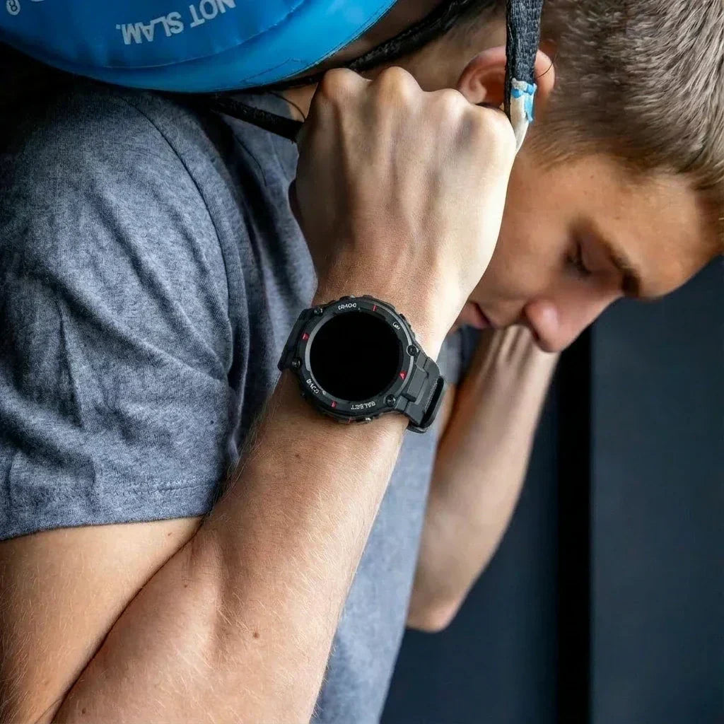 Amazfit T-Rex Pro Black Silicone Watch Band Replacement