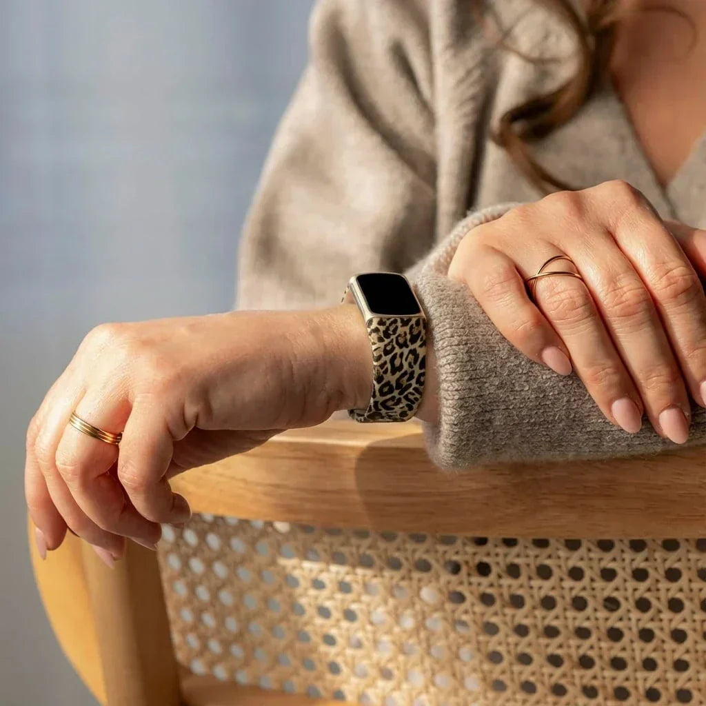 Fitbit Charge 6 Band Featuring Lucky Leopard Print Design