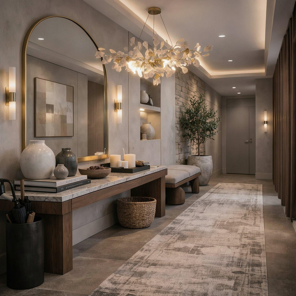 Aurelia Ginkgo Leaf Chandelier With Handcrafted Ceramic Petal Accents