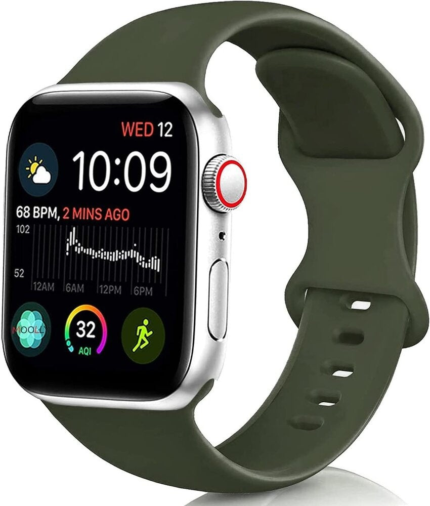 Apple Watch Silicone Band In Classic Army Green Edition